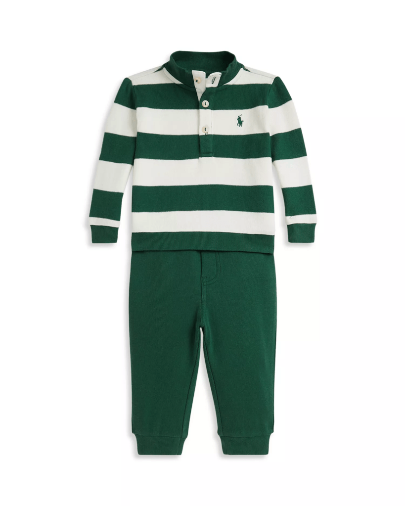 Ralph Lauren Boys' Striped Estate Rib Pullover & Pant Set - Baby