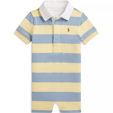 Ralph Lauren Boys' Striped Cotton Rugby Shortalls - Baby