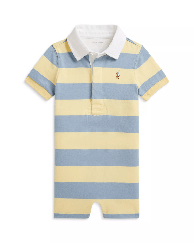 Ralph Lauren Boys' Striped Cotton Rugby Shortalls - Baby